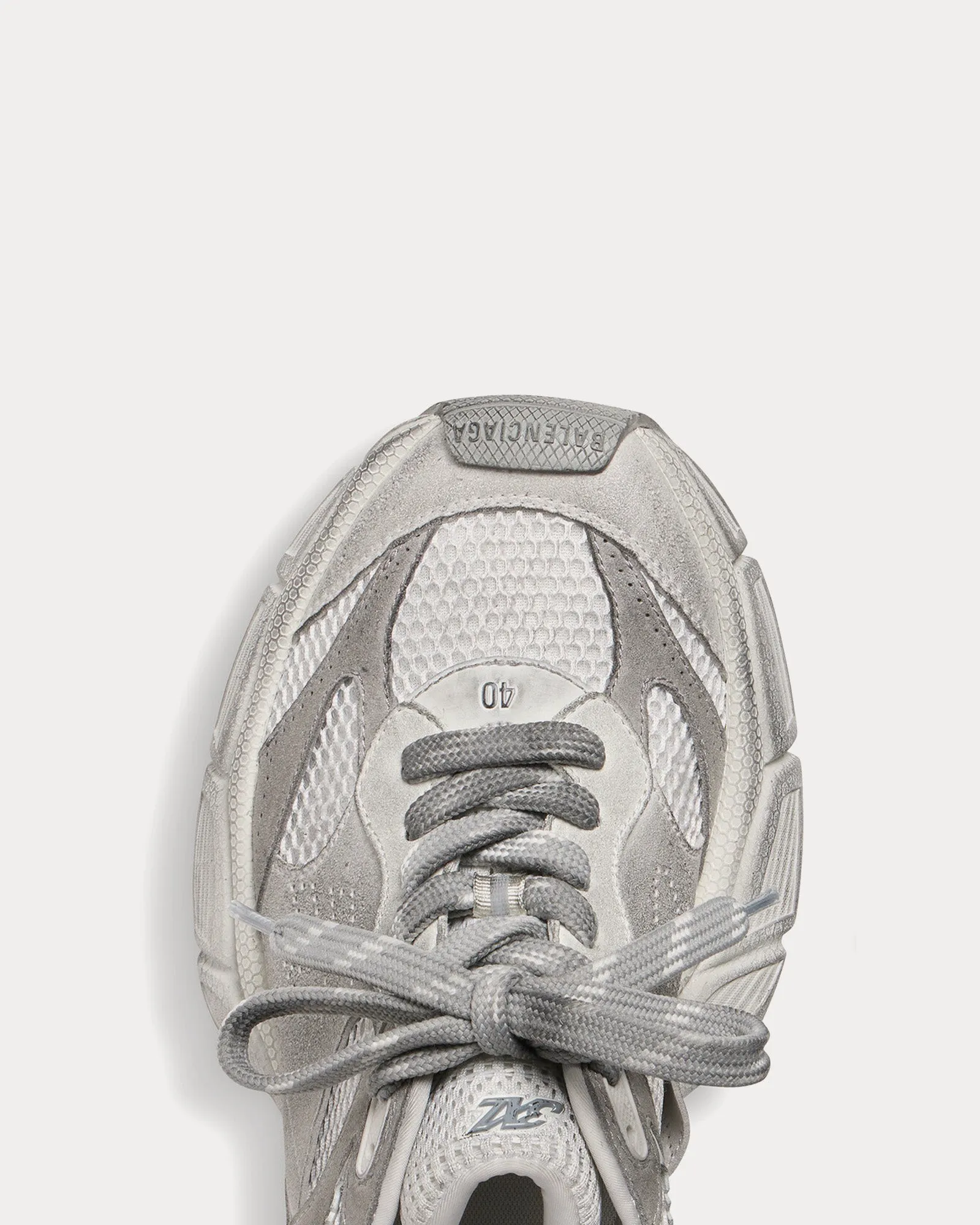 3XL Mesh & Suede-Like Light Grey Low Top Sneakers