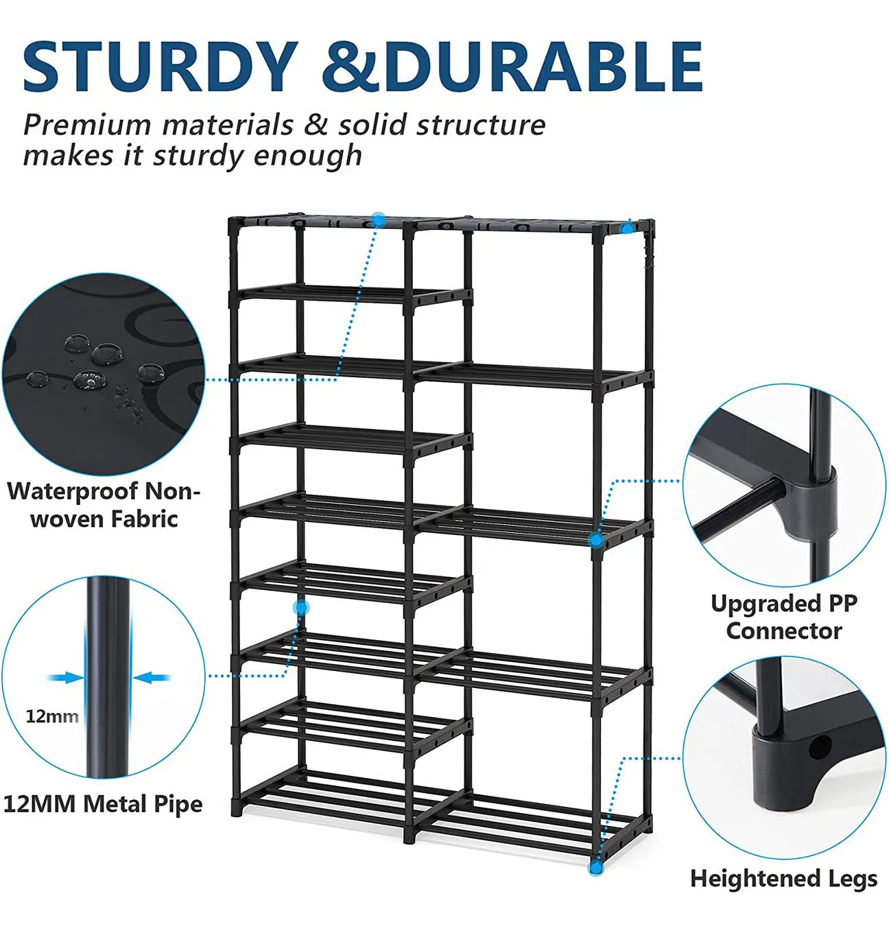 9 5 Tiers Tall Shoe Rack Storage Shelf