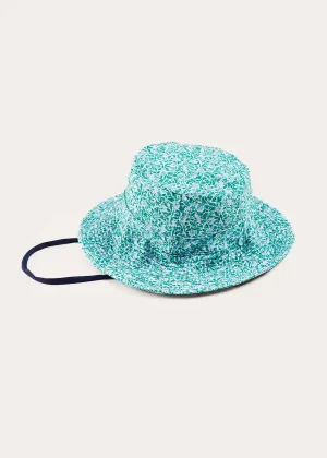 Adelaide Floral Beach Hat in Green (S-M)