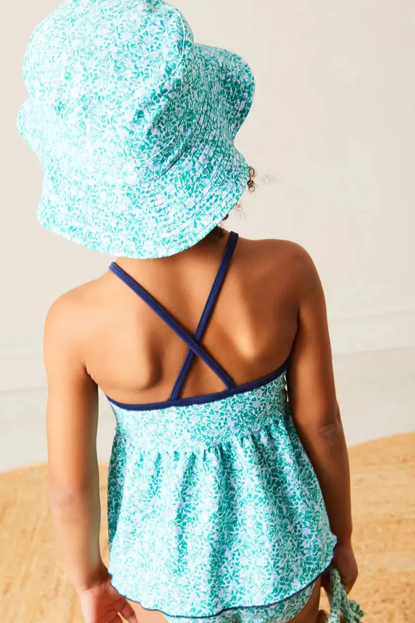 Adelaide Floral Beach Hat in Green (S-M)