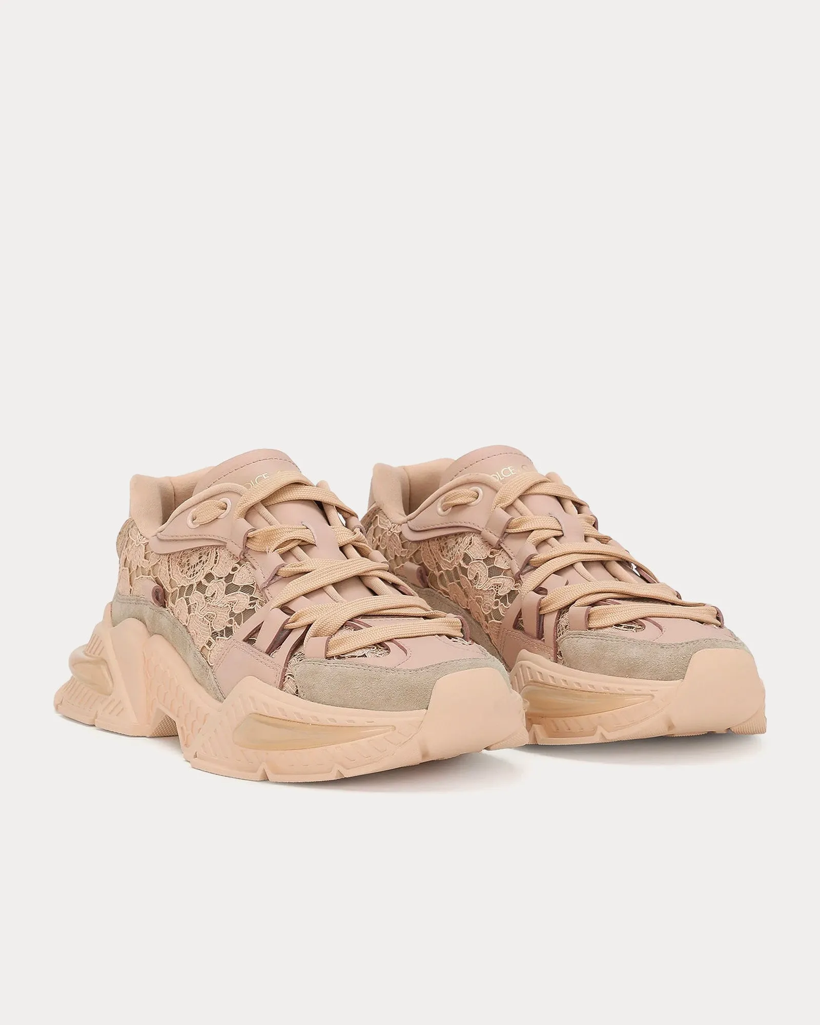 Airmaster Mixed Materials Beige Low Top Sneakers