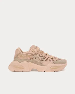 Airmaster Mixed Materials Beige Low Top Sneakers