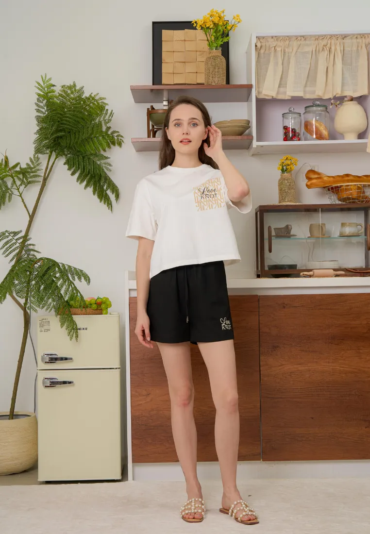 Amour Round Neck Cotton Top (White)