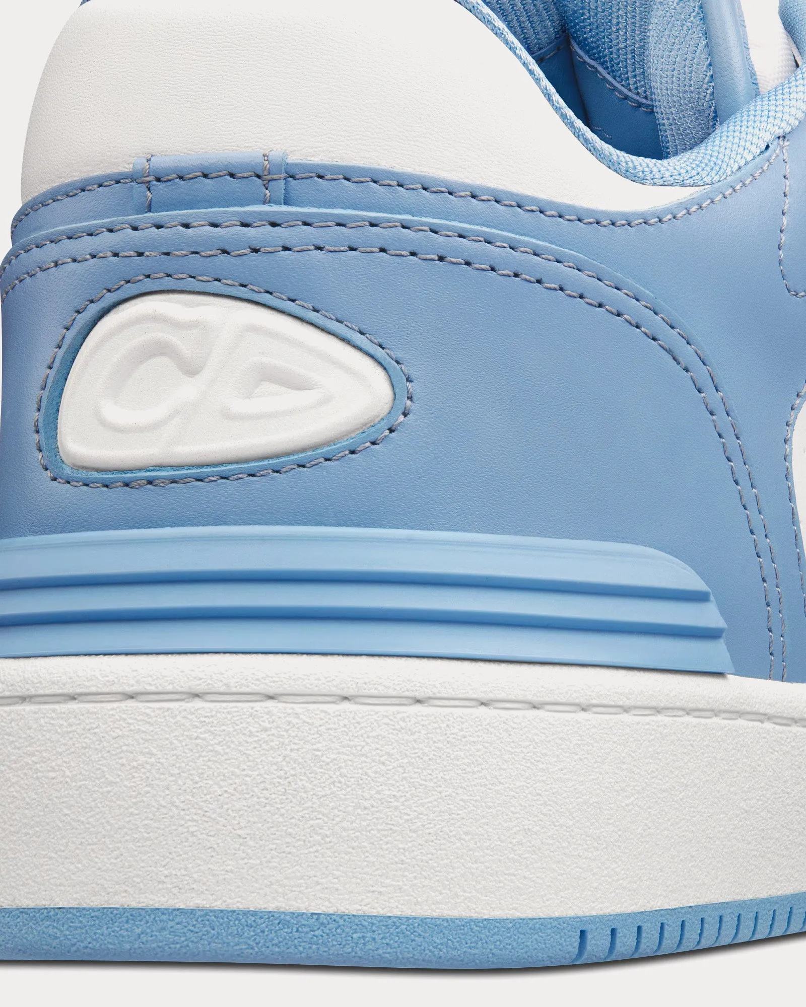 B57 Light Blue and White Smooth Calfskin with Beige and Black Dior Oblique Jacquard Low Top Sneakers