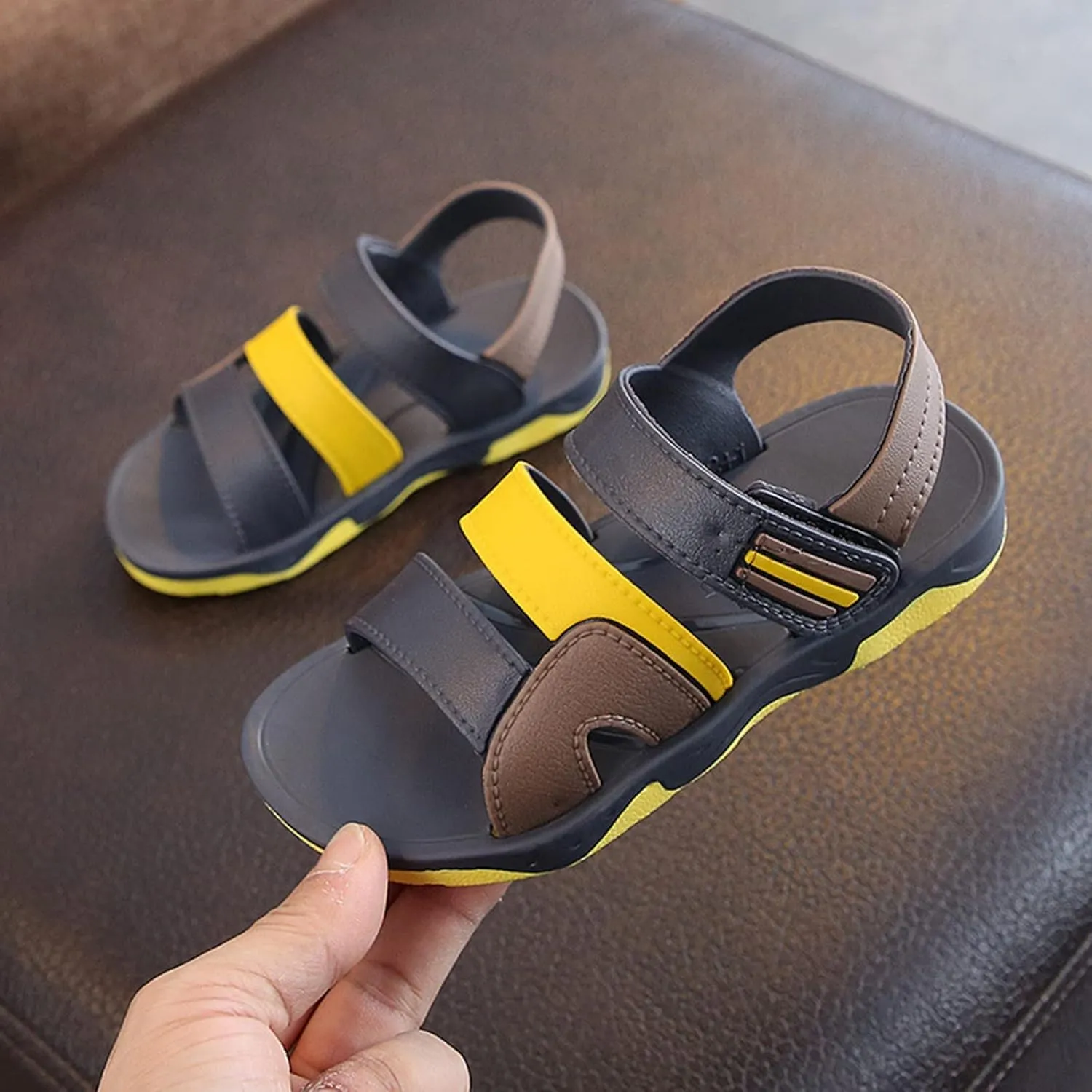 Boy Sandal Open Toe Non Slip Sandals Toddler Kids Sport Shoes Boys Summer Double Strap Beach Shoes Outdoor