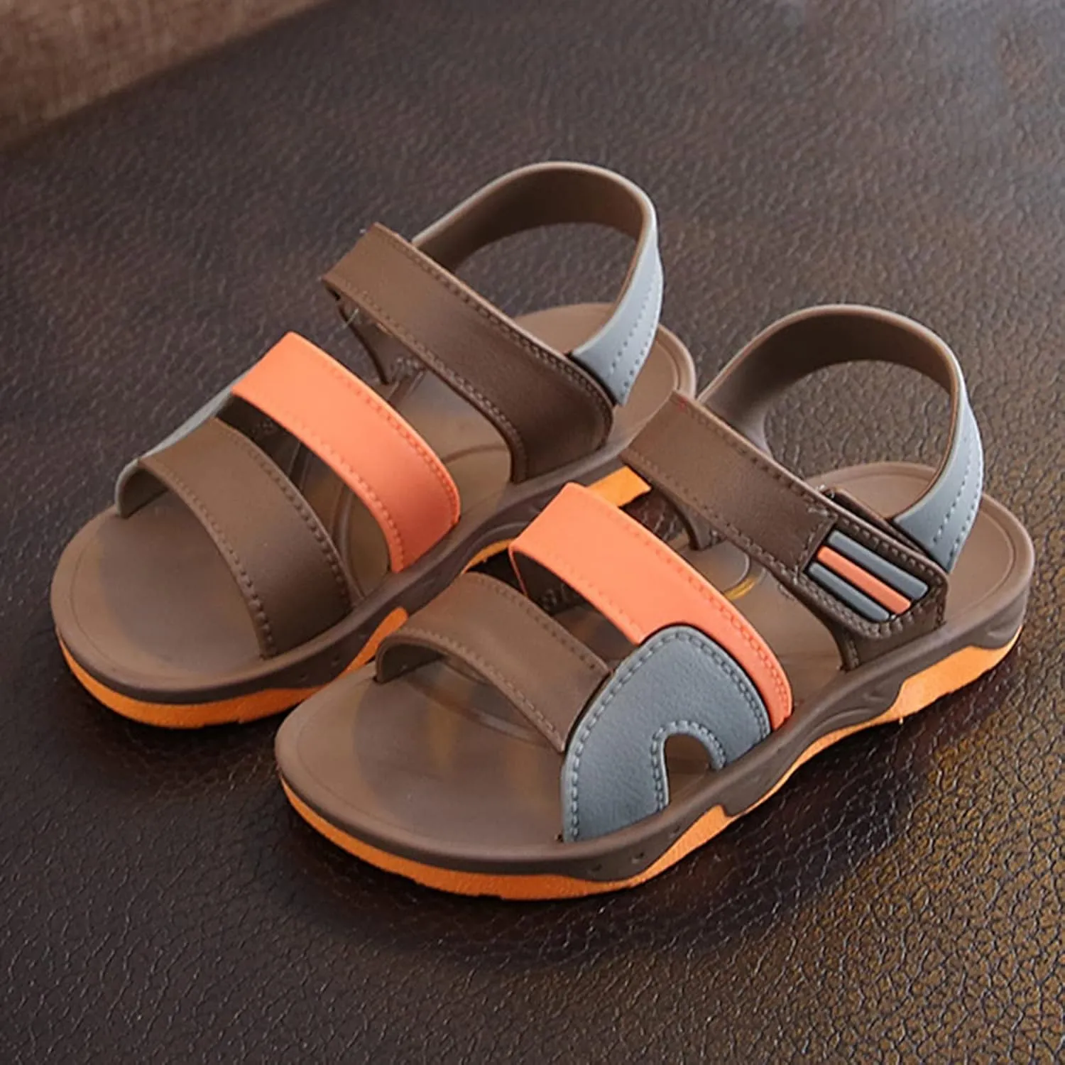 Boy Sandal Open Toe Non Slip Sandals Toddler Kids Sport Shoes Boys Summer Double Strap Beach Shoes Outdoor
