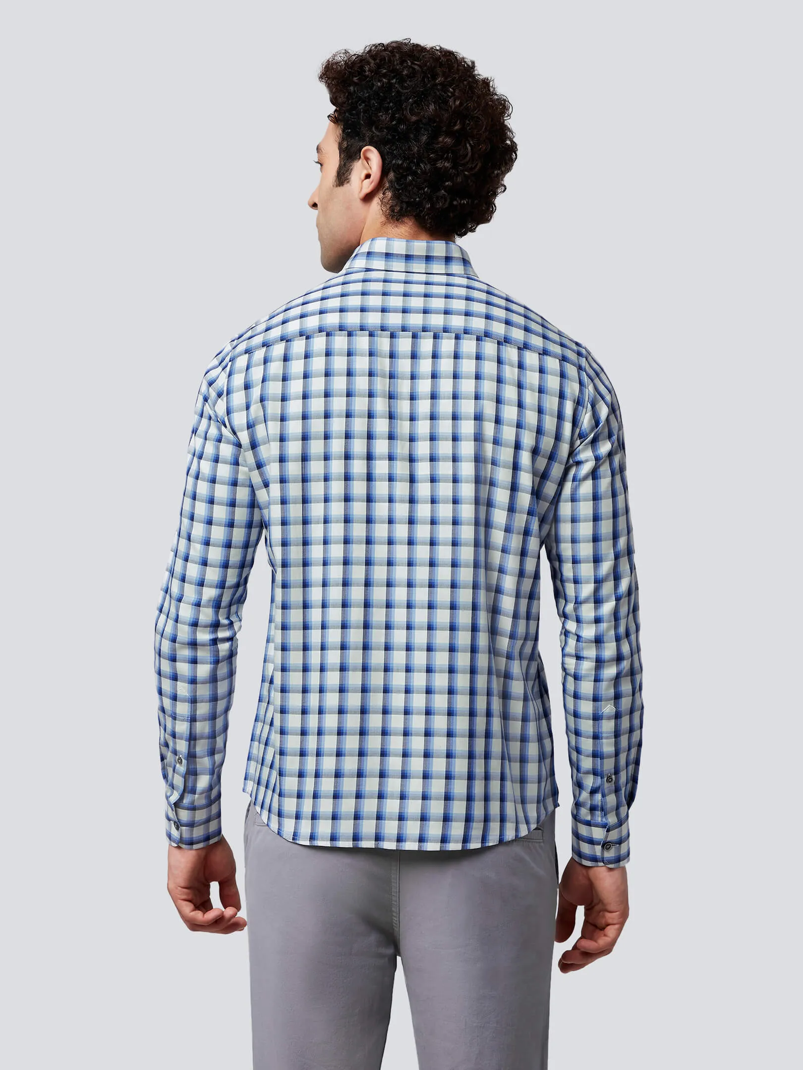 Brio Gradient Blue Check Shirt
