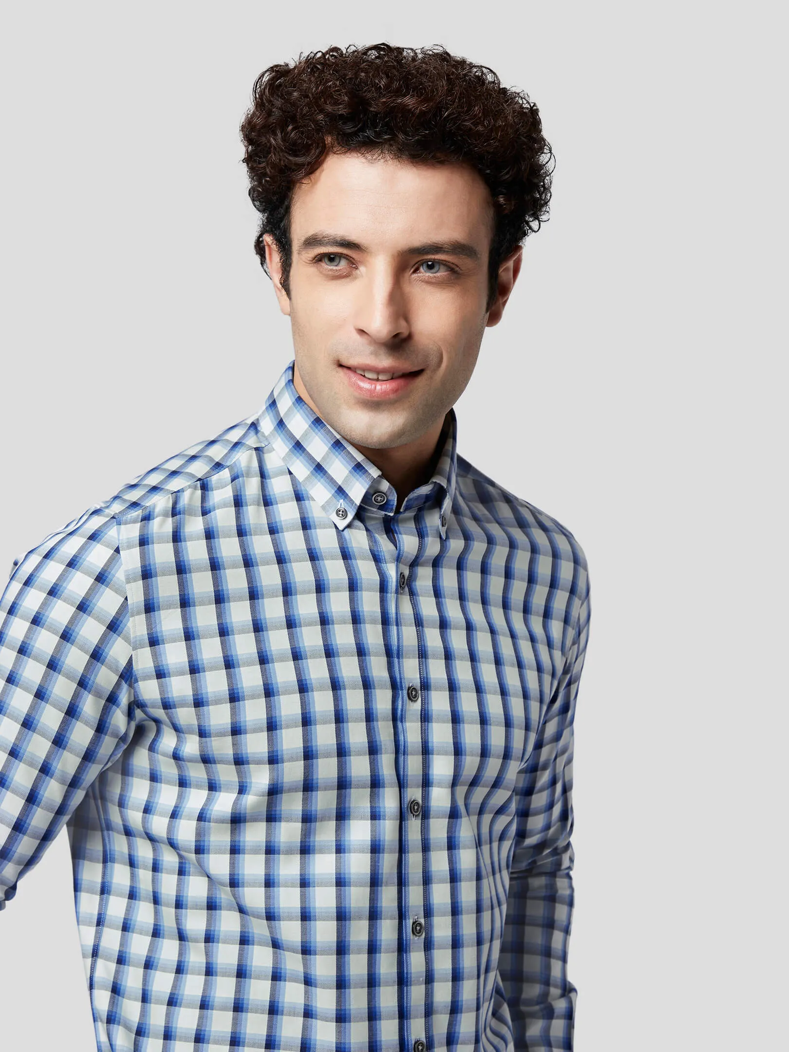 Brio Gradient Blue Check Shirt