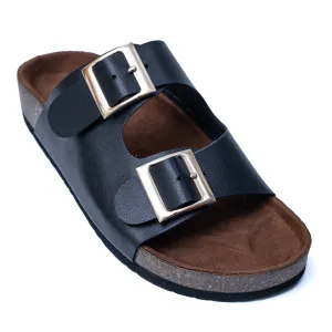 Buckle Strap Sliders - Black