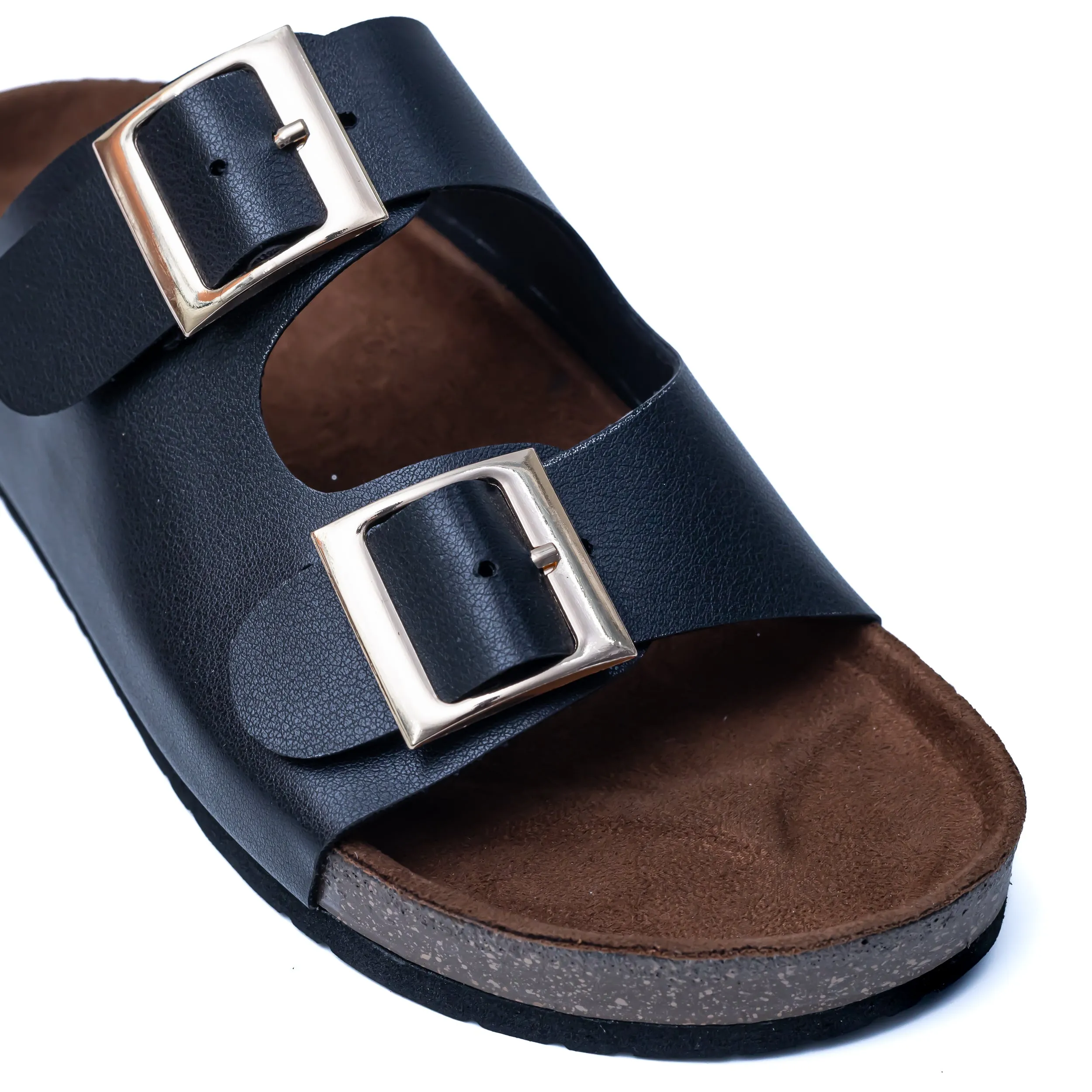 Buckle Strap Sliders - Black