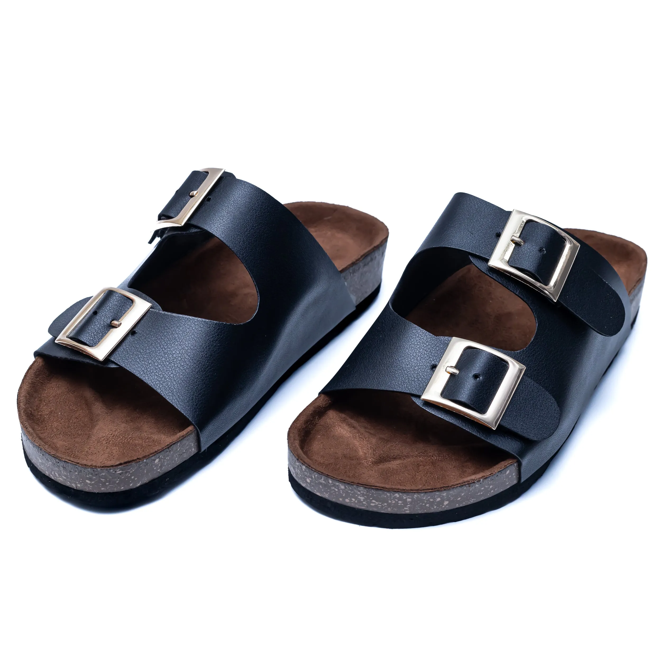 Buckle Strap Sliders - Black