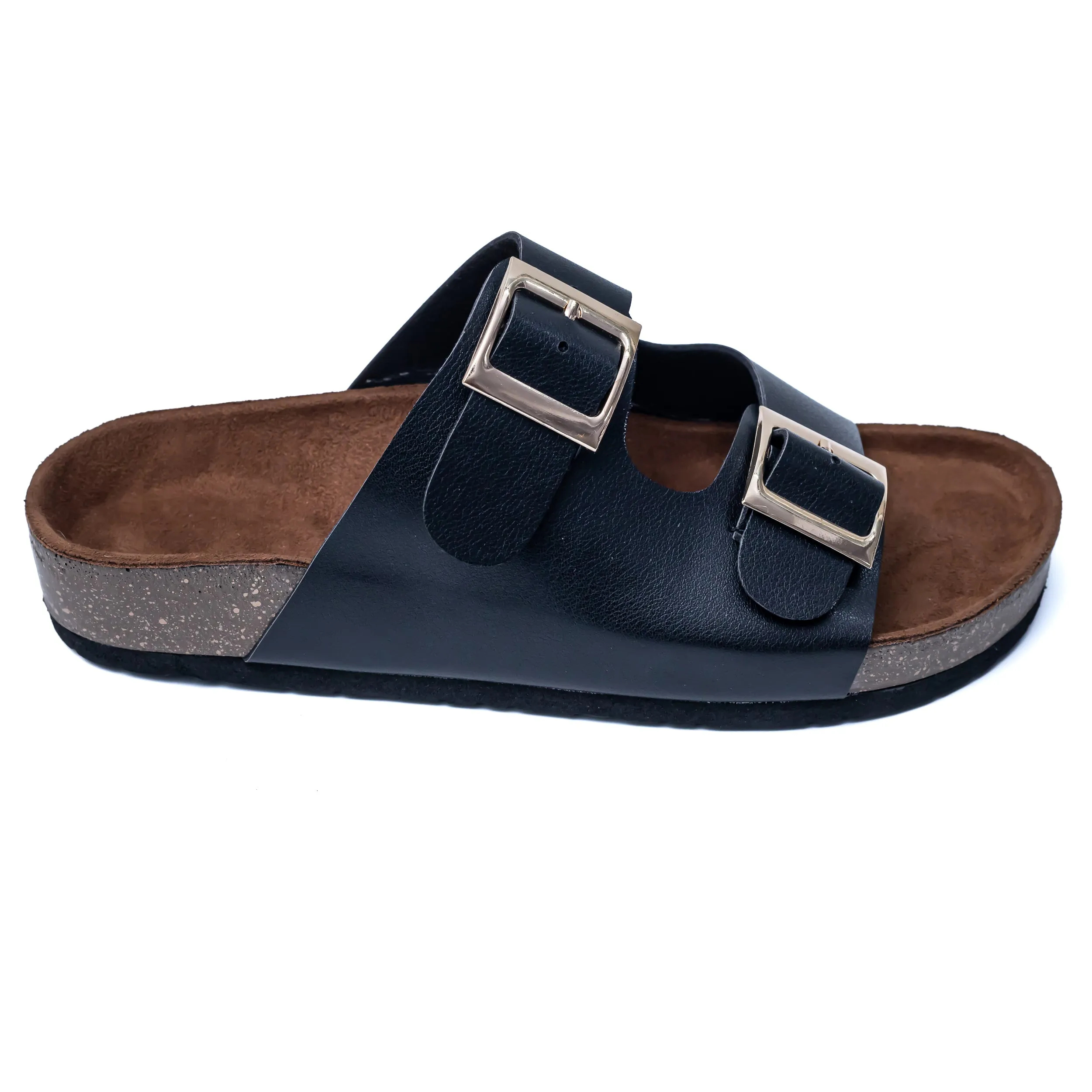 Buckle Strap Sliders - Black