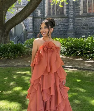 Casual Style Ruffled Halter Dress