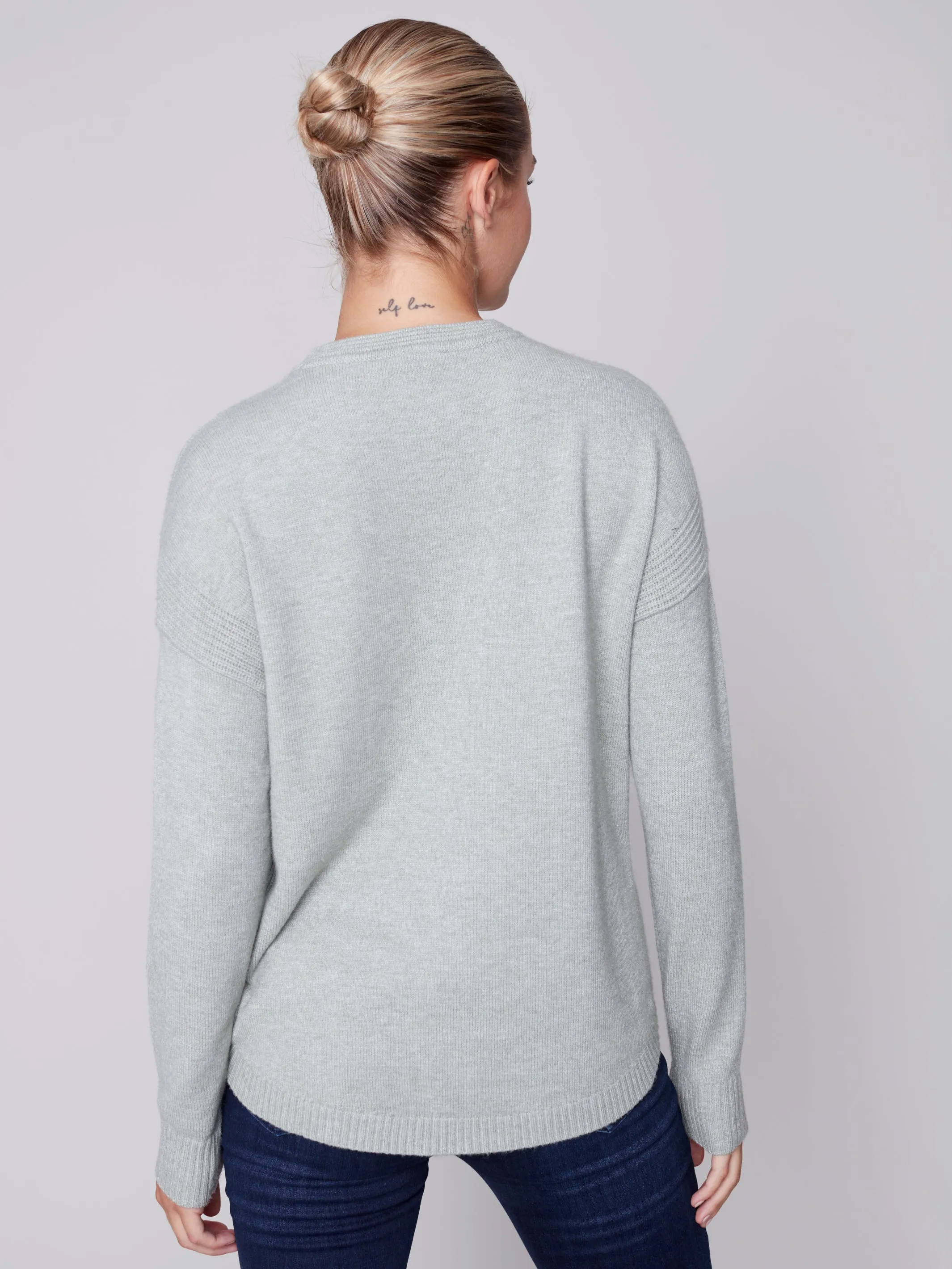 Charlie B Fall 2023-C2420R-464A- Sweater-Spruce