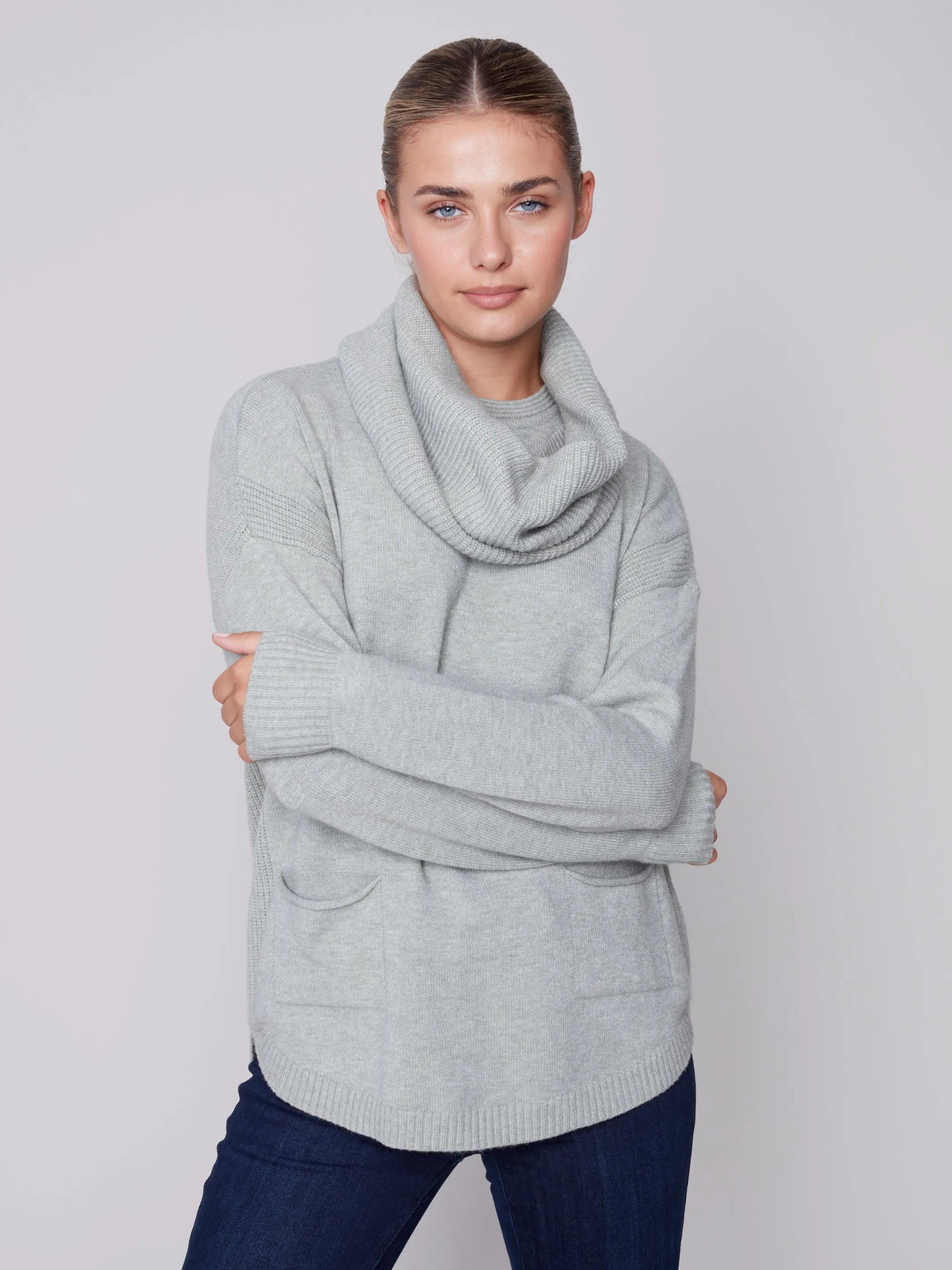 Charlie B Fall 2023-C2420R-464A- Sweater-Spruce