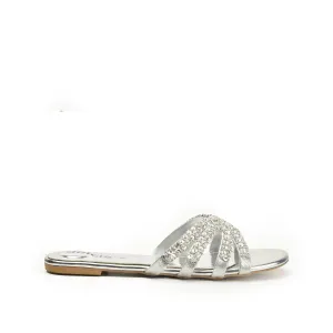 Chic Silver Embellished Flats | 585J-S Chic Silver Embellished Flats | 585J-S