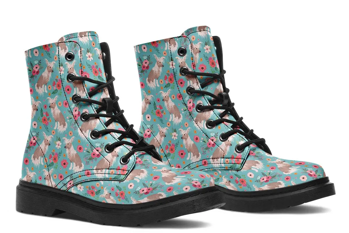 Chinese Crested Flower Boots