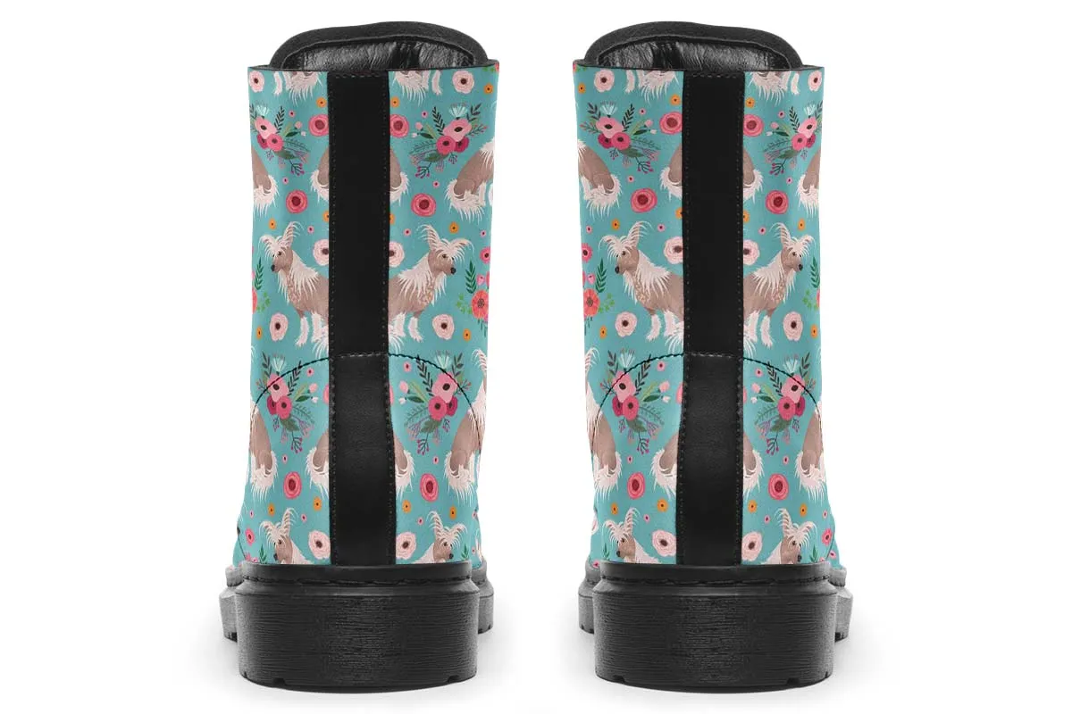 Chinese Crested Flower Boots
