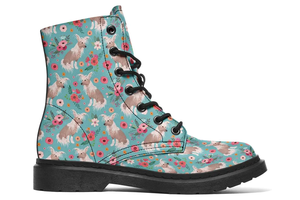 Chinese Crested Flower Boots