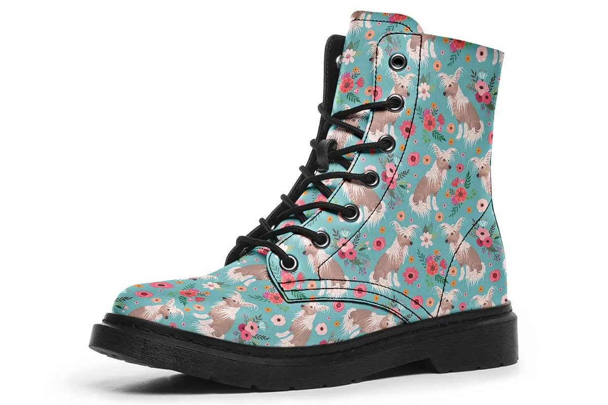 Chinese Crested Flower Boots