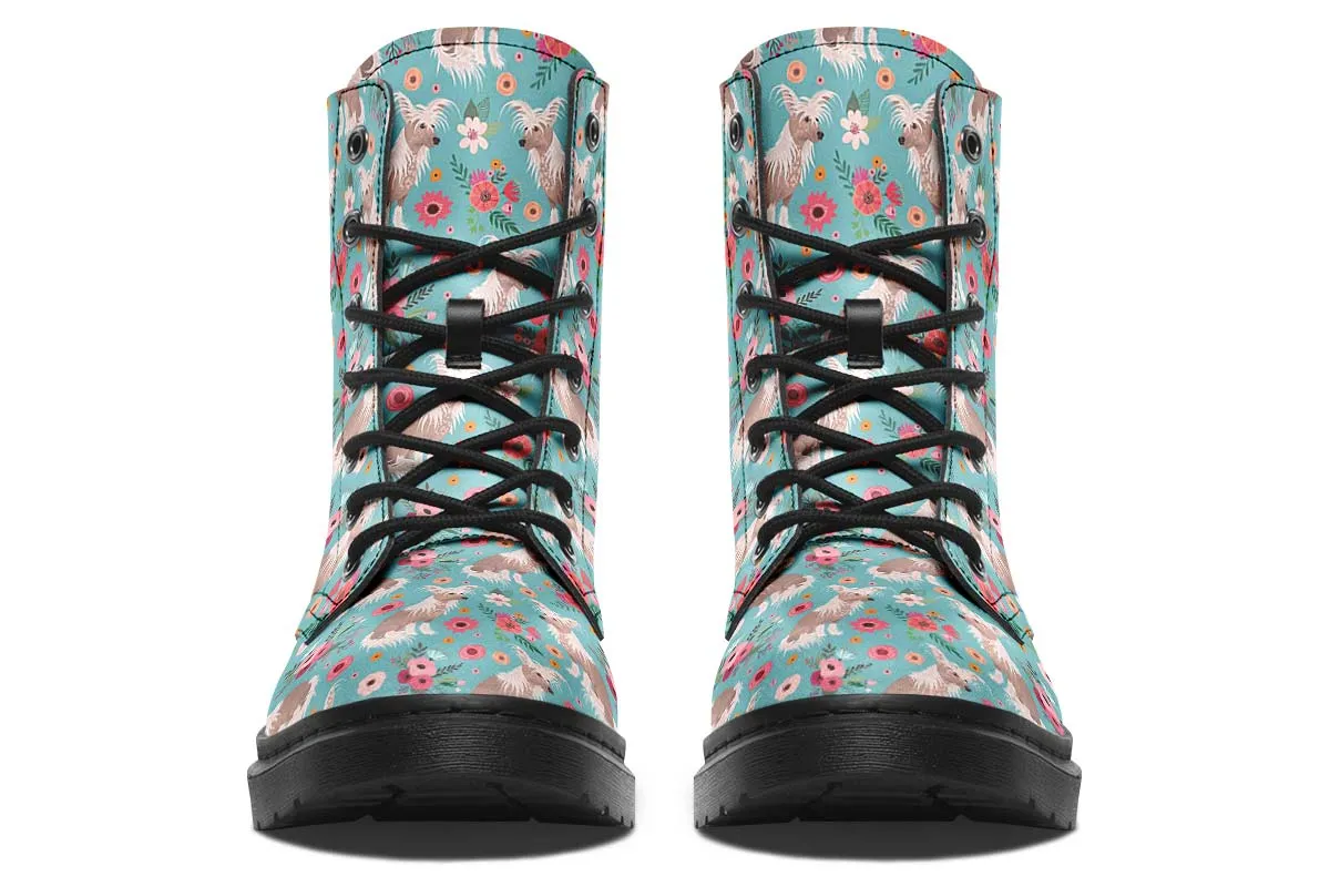 Chinese Crested Flower Boots