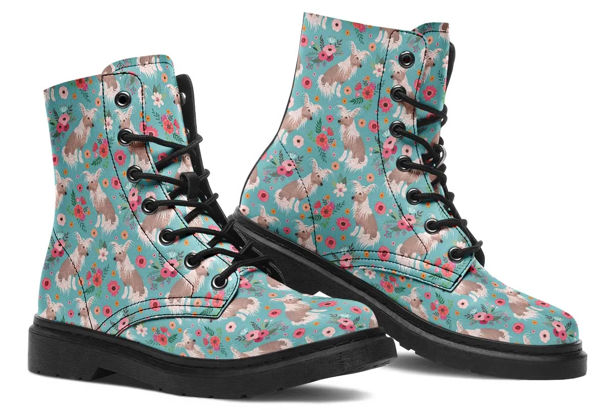 Chinese Crested Flower Boots