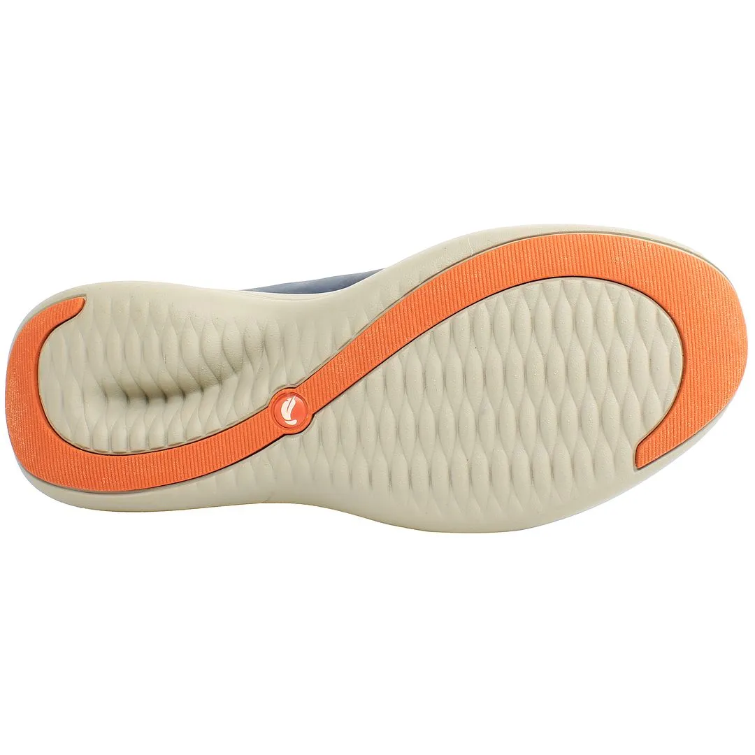 Clarks Un Rise Step Mens Blue Boat Shoes