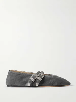 Claudia suede Mary Jane ballet flats