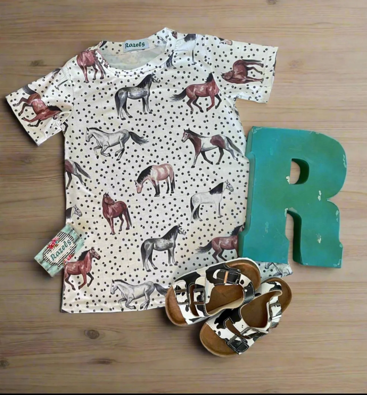 COW PRINT Sandals, kids WESTERN Cow Cork Sandals