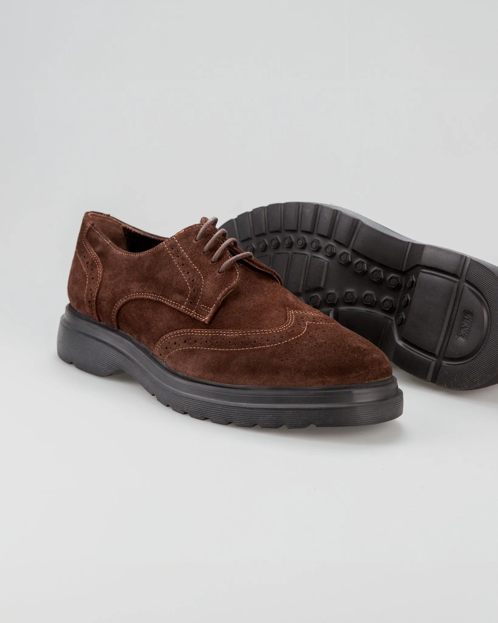 Dark Brown Suede Derby shoes