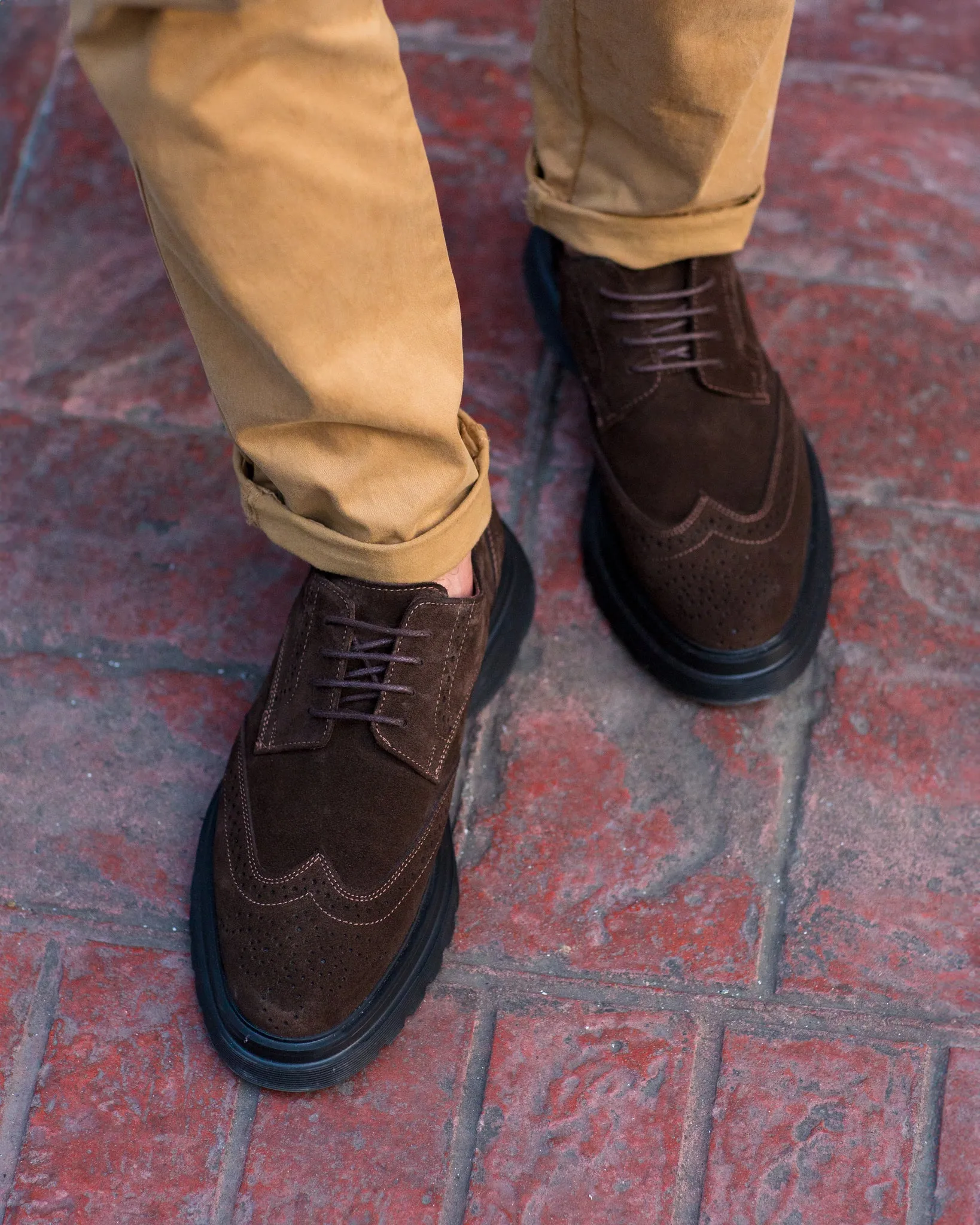 Dark Brown Suede Derby shoes
