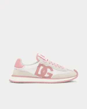 DG Cushion Mixed Material Pink Low Top Sneakers