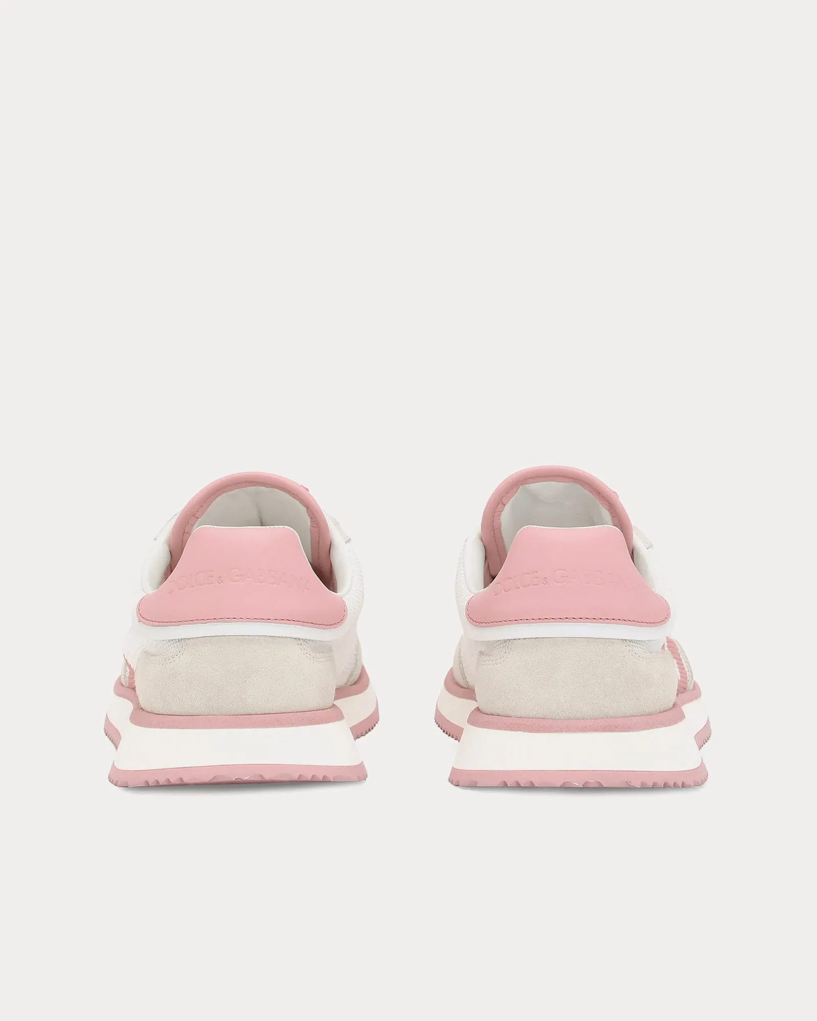 DG Cushion Mixed Material Pink Low Top Sneakers
