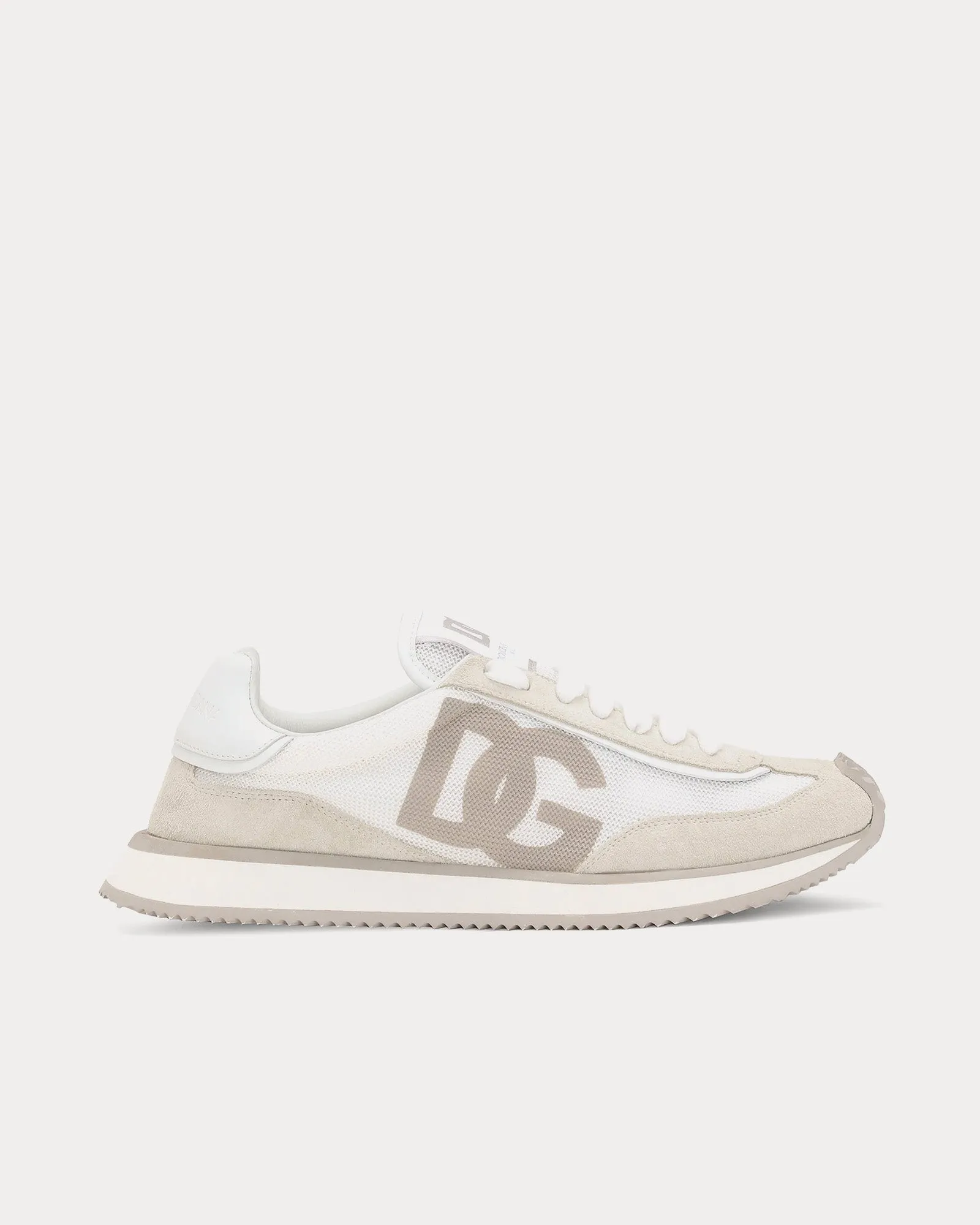 DG Cushion Mixed Material White Low Top Sneakers