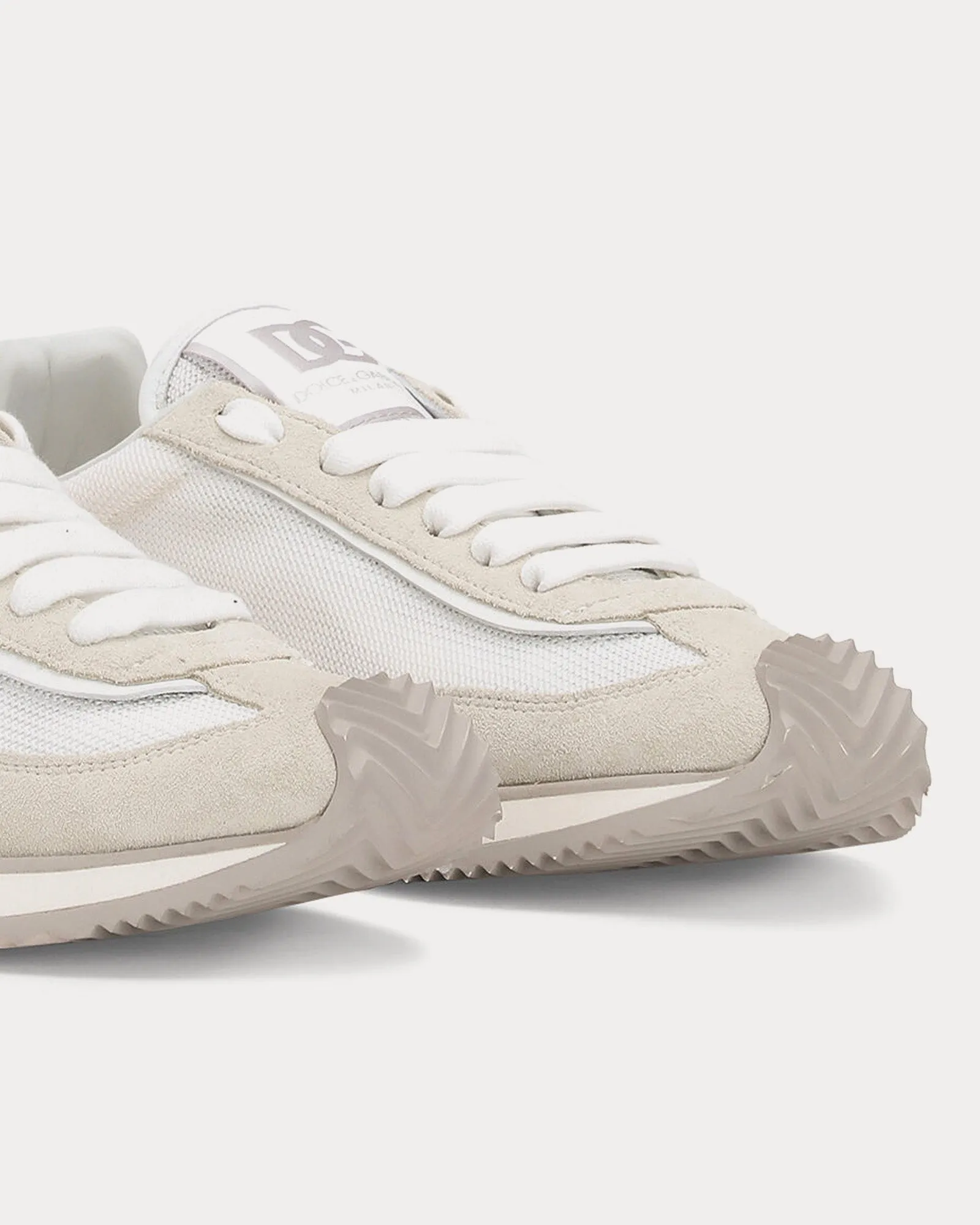 DG Cushion Mixed Material White Low Top Sneakers