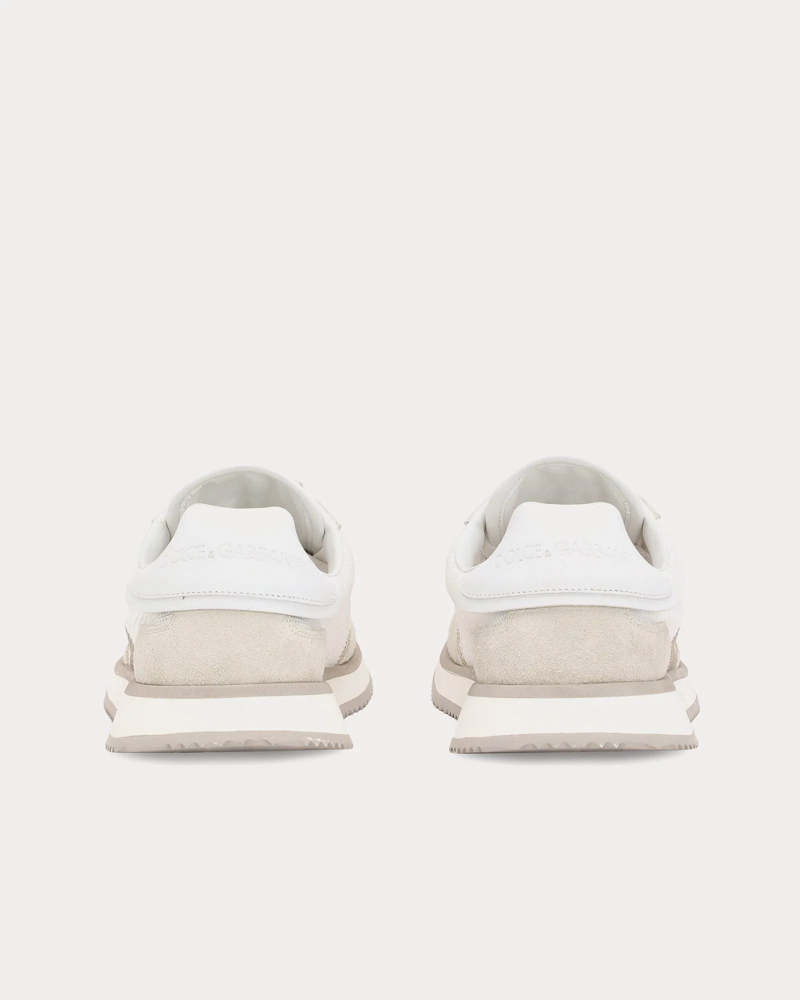 DG Cushion Mixed Material White Low Top Sneakers