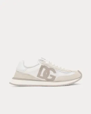 DG Cushion Mixed Material White Low Top Sneakers