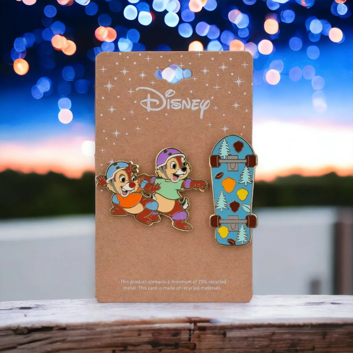 Disney Chip & Dale Skateboarding Enamel Pin Set