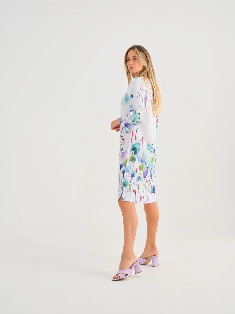 Dolcezza Dress - V-Neck Shift - Misty Blossom 25783