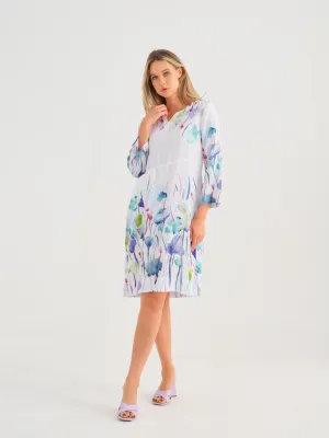 Dolcezza Dress - V-Neck Shift - Misty Blossom 25783