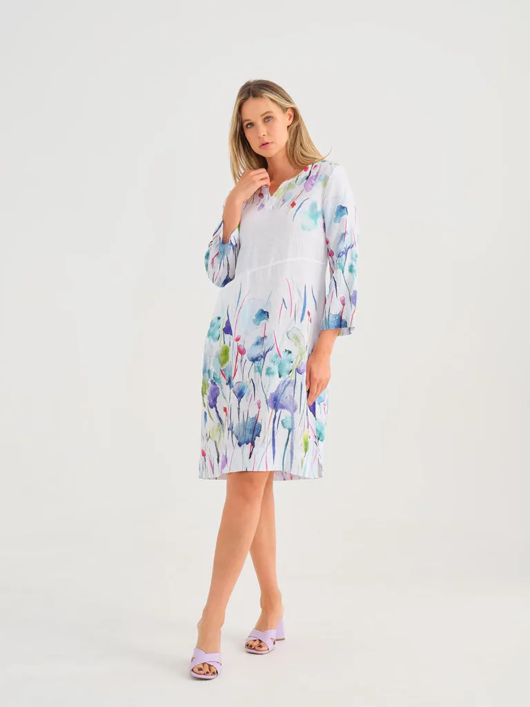 Dolcezza Dress - V-Neck Shift - Misty Blossom 25783
