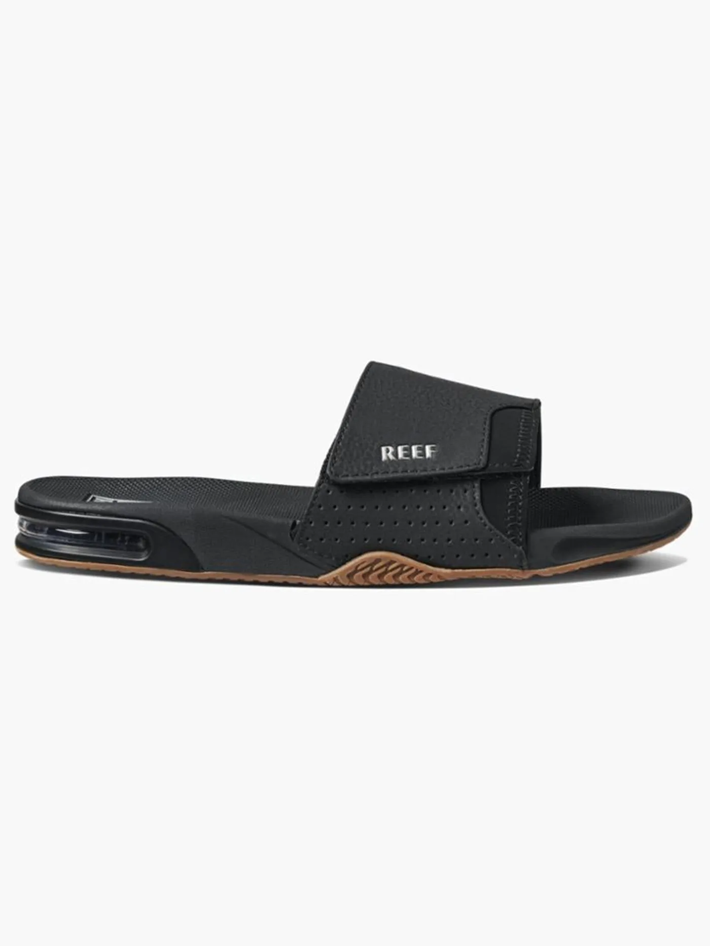 Fanning Slide Black/Silver Sandals