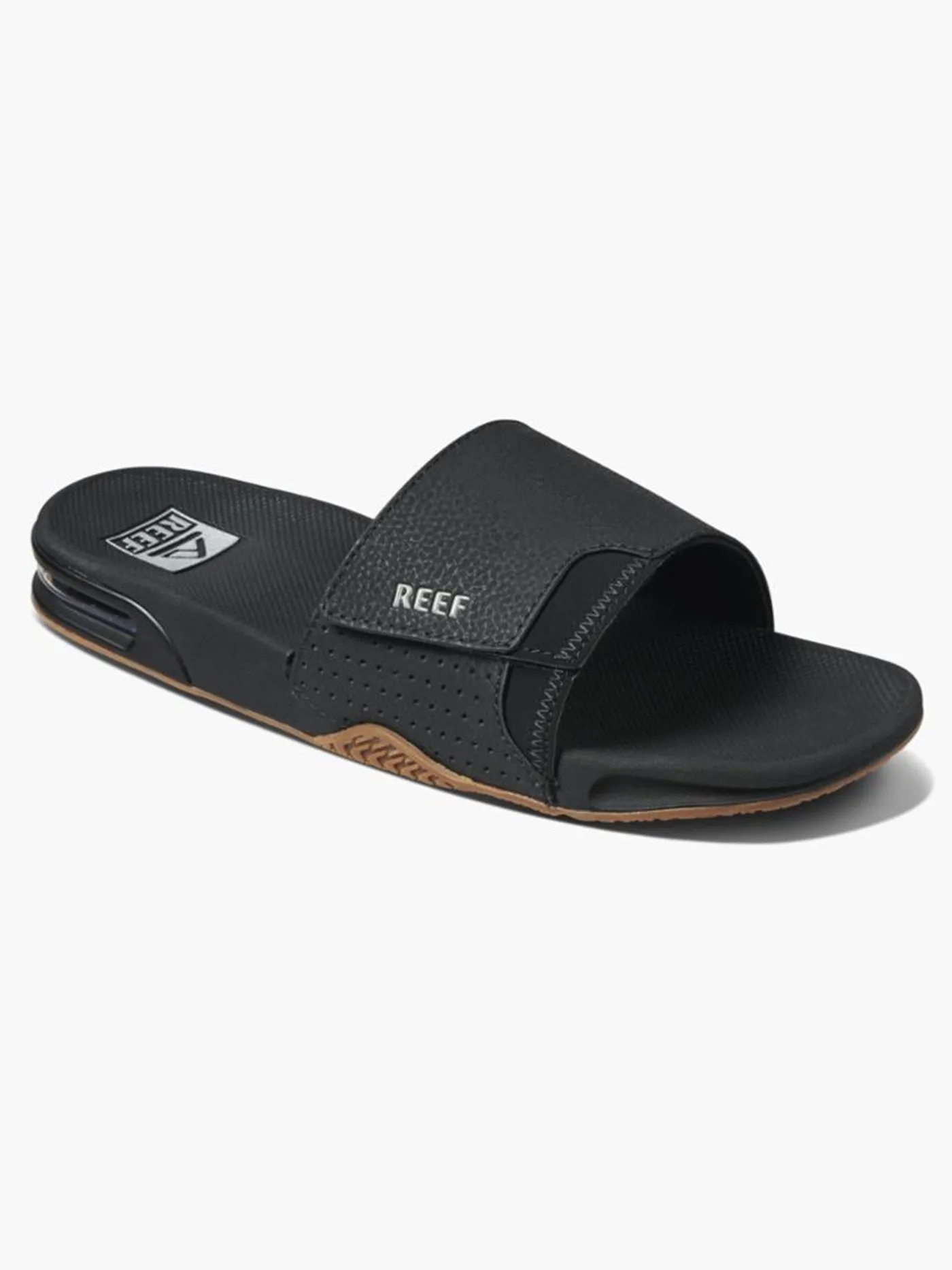 Fanning Slide Black/Silver Sandals