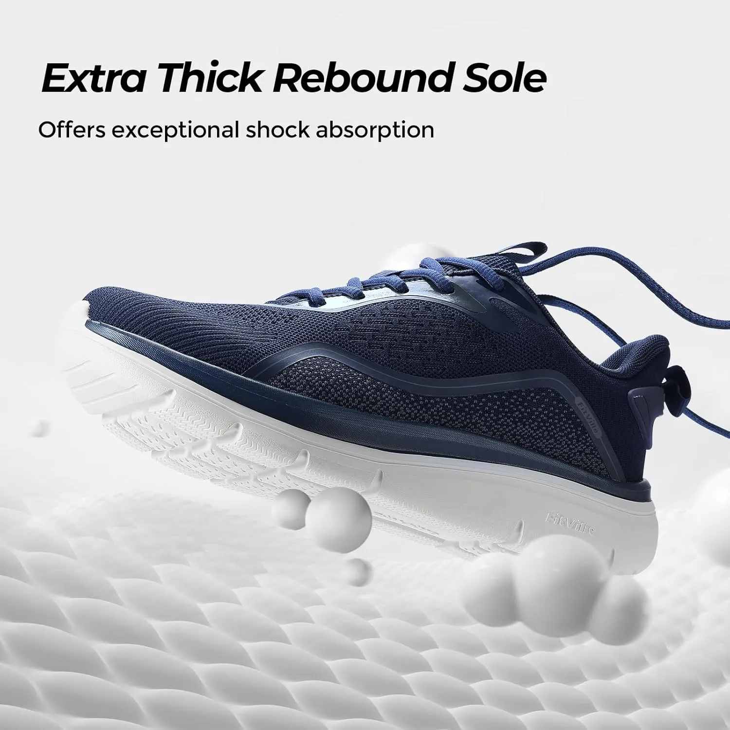 FitVille Men's Wide Walking Shoes Lightweight Comfortable Sneakers Breathable Wide Athletic Shoes - Cloud Jogger V3