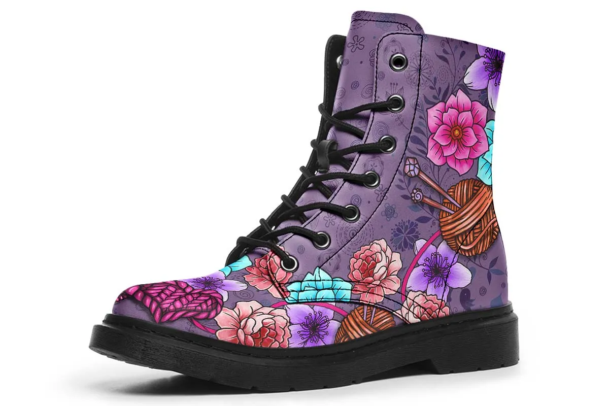 Floral Knitting Boots