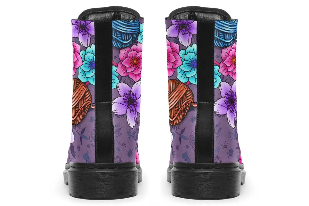 Floral Knitting Boots