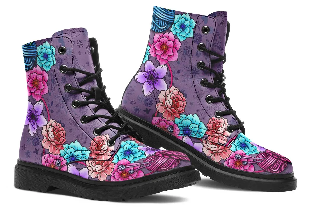 Floral Knitting Boots