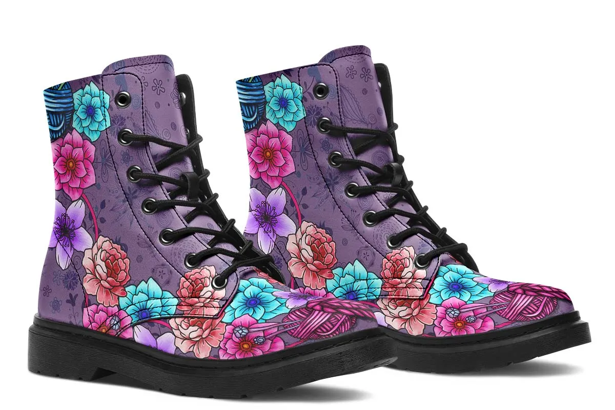 Floral Knitting Boots