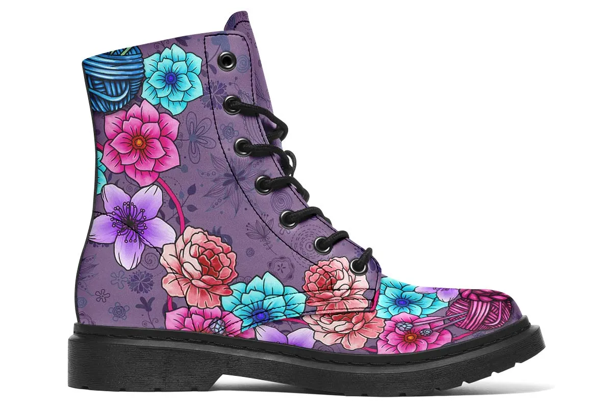 Floral Knitting Boots