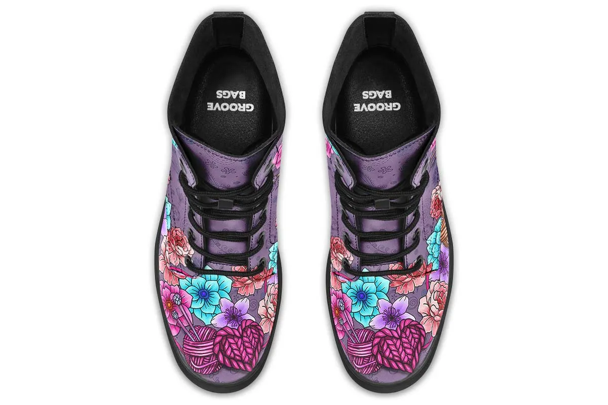 Floral Knitting Boots